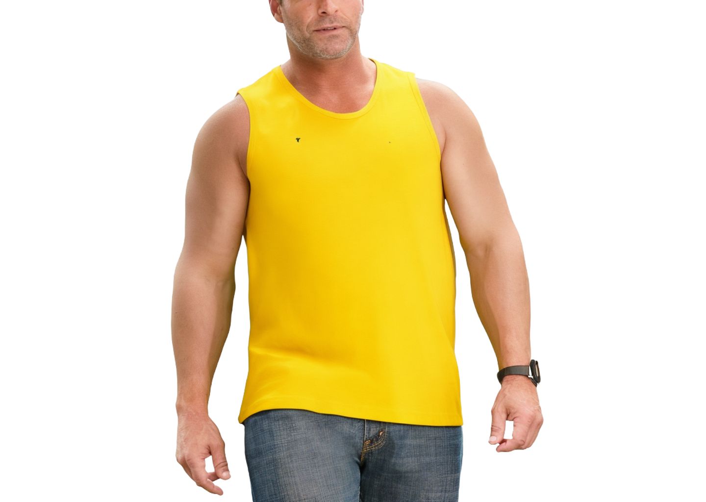 Мужская лёгкая майка KingSize Shrink-Less, цвет: Жёлтый — фото 1