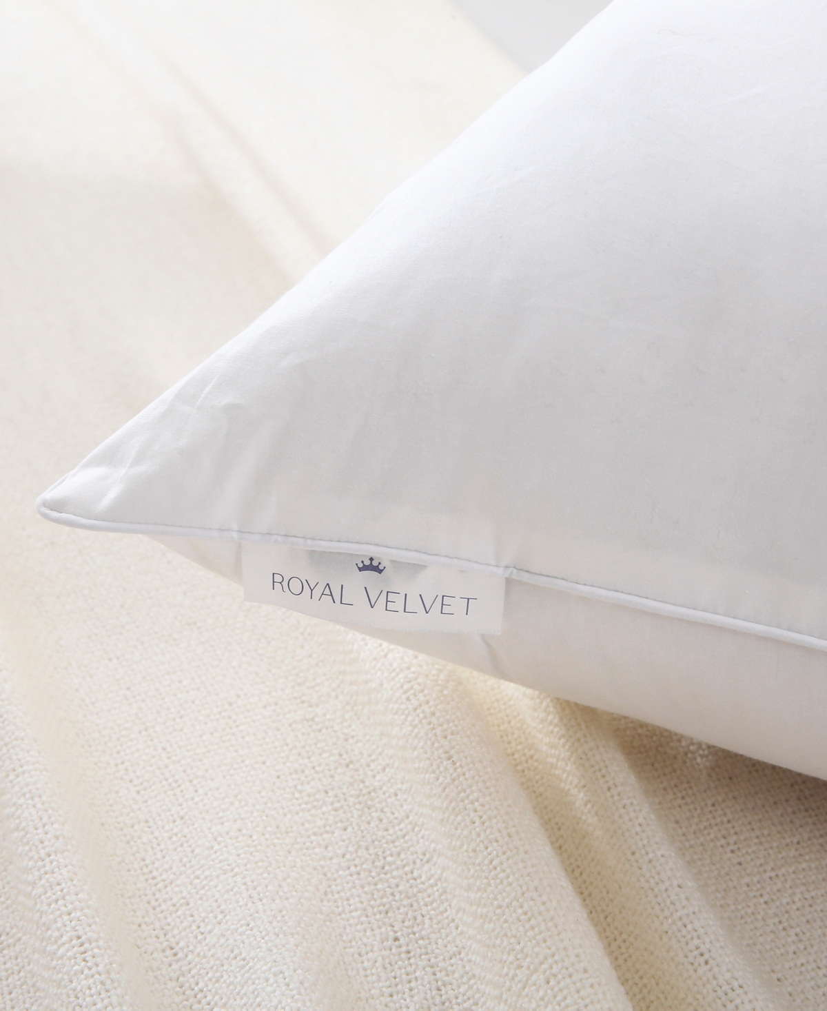 Royal Velvet White Goose Nano Down Feather Blend Pillow In White