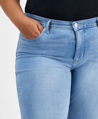 Trendy Plus Size 314 Mid-Rise Shaping Straight-Leg Jeans