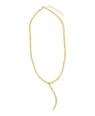 Gold Adjustable Serpent Lariat Y-Necklace