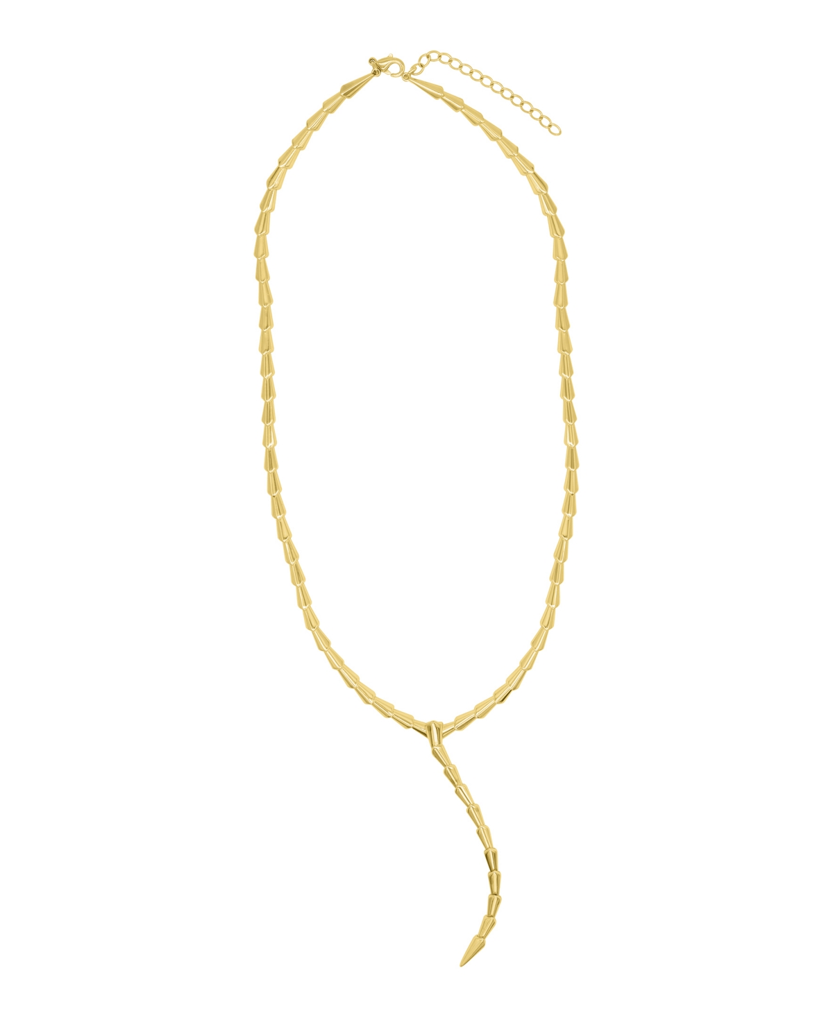 Adornia 14k Gold Plated Adjustable Serpent Lariat Y-necklace In Gold