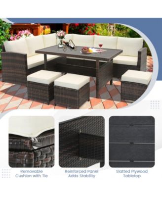 7 Pieces Wicker Patio Furniture Set