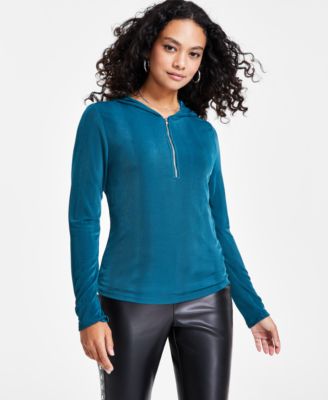 Bar III - Petite Half-Zip Hoodie