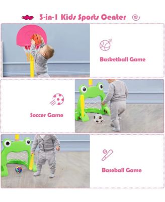 3-in-1 Kids Basketball Hoop Set Stand