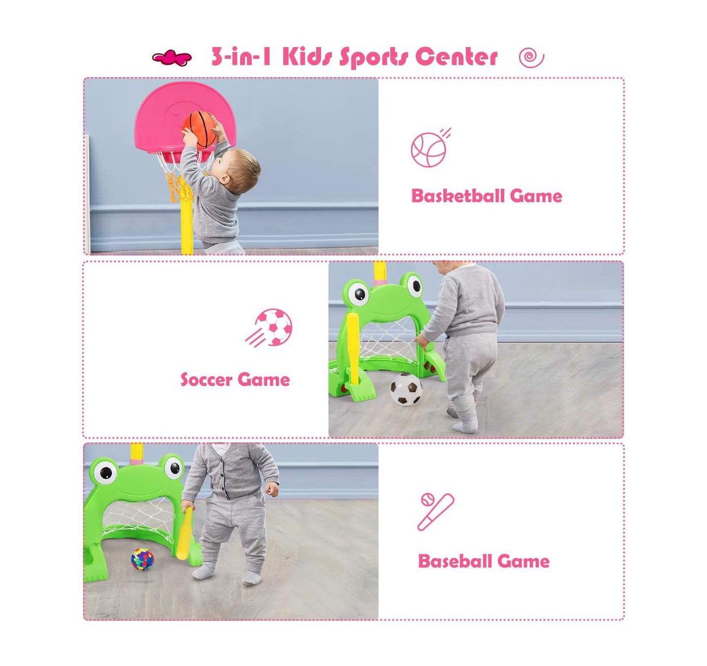 Детские игрушки SUGIFT 3-in-1 Kids Basketball Hoop Set Stand — фото 6