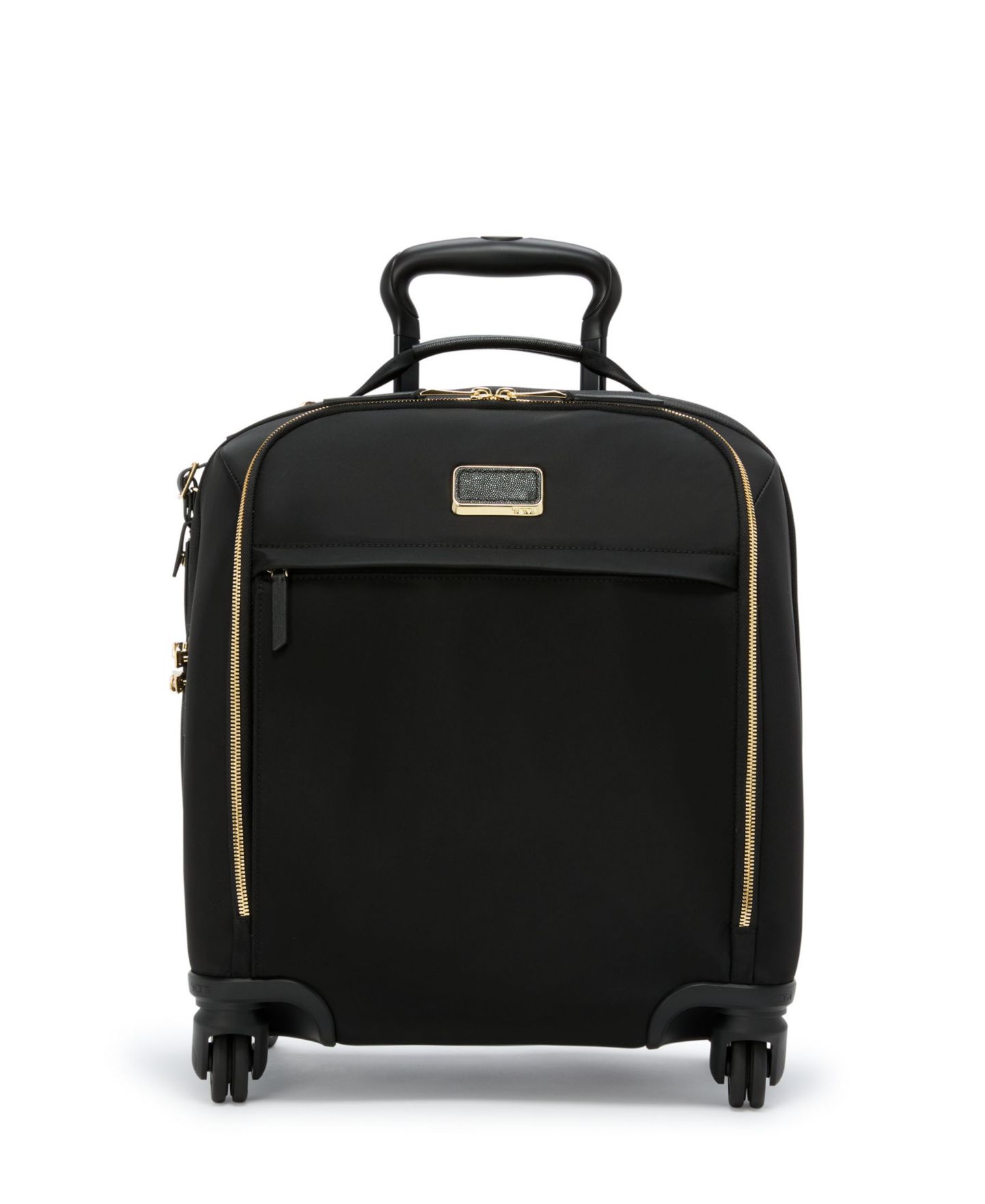 Чемодан TUMI Voyageur Leger Compact Carry-On, цвет: Чёрный / Золотой — фото 1