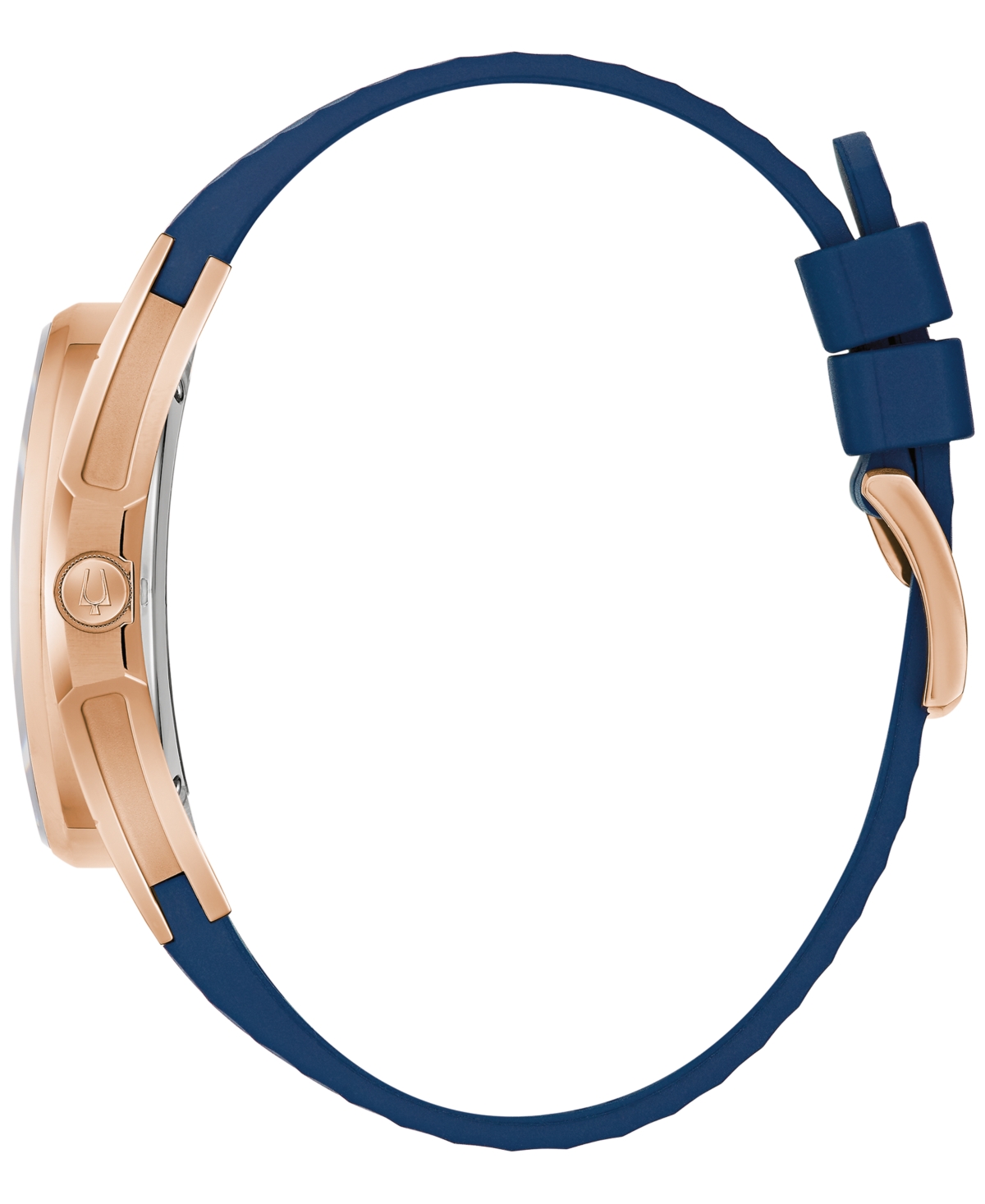 Shop Bulova Women's Marc Anthony Curv Diamond Accent Blue Silicone Strap Watch 41mm In No Color