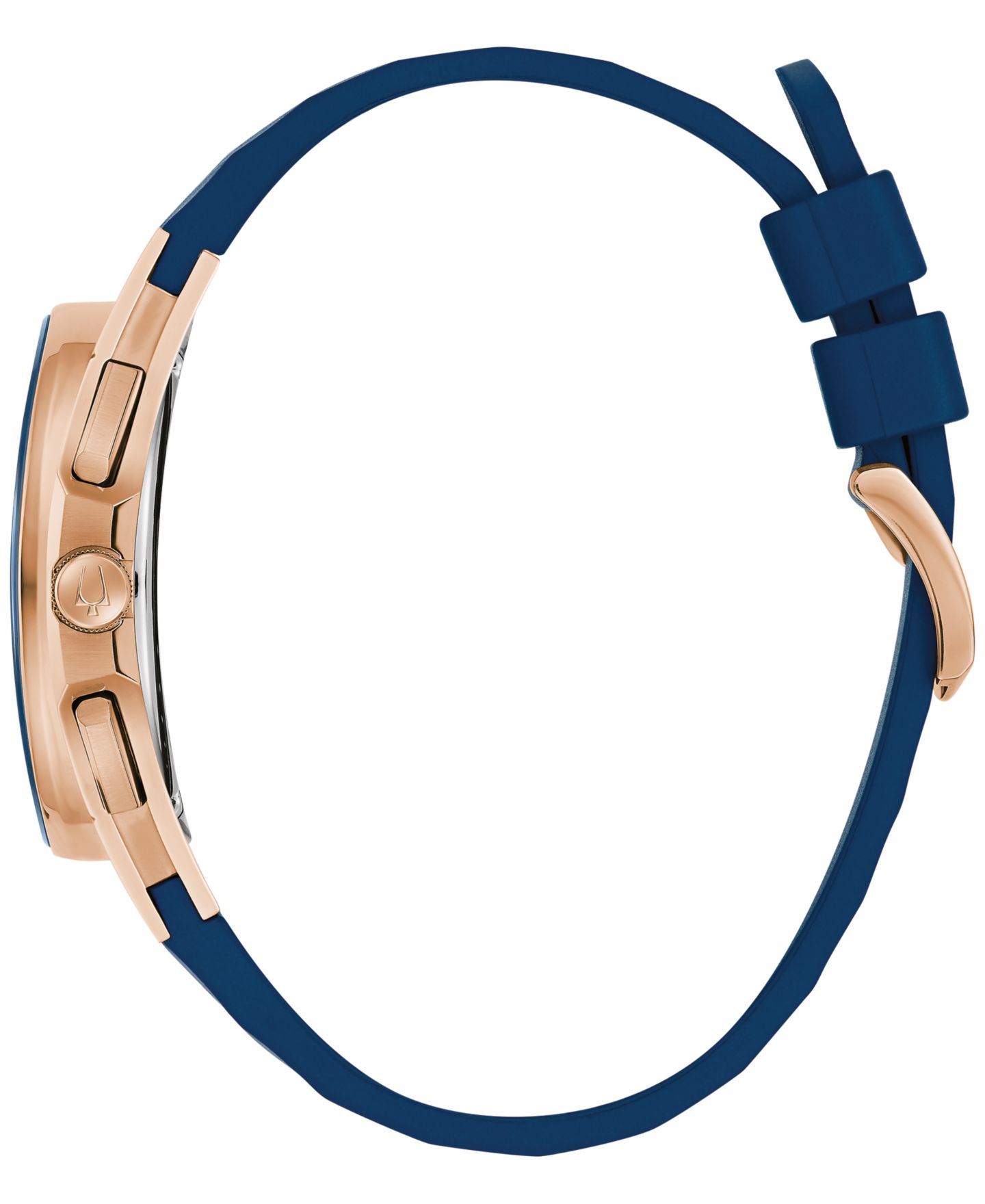 Мужские часы Bulova Chronograph Marc Anthony Curv Blue Epdm Rubber Strap Watch 44mm — фото 2