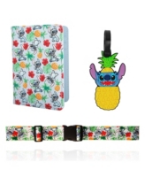 Disney Lilo and Stitch Passport Holder, Luggage Tag, Luggage Strap Gift Travel Set - Blue, green, yellow