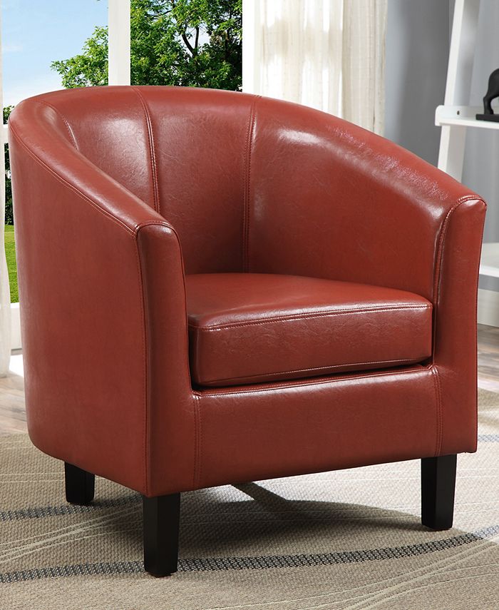 Simpli Home Westbrook Faux Leather Tub Chair Macy's