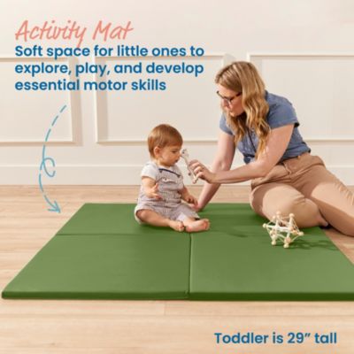 SoftZone Play Patch Activity Mat Squares, Orange, 4-Pack