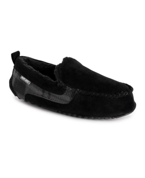 Мужские тапочки MUK LUKS Emmett Moccasin Slippers, цвет: Чёрный