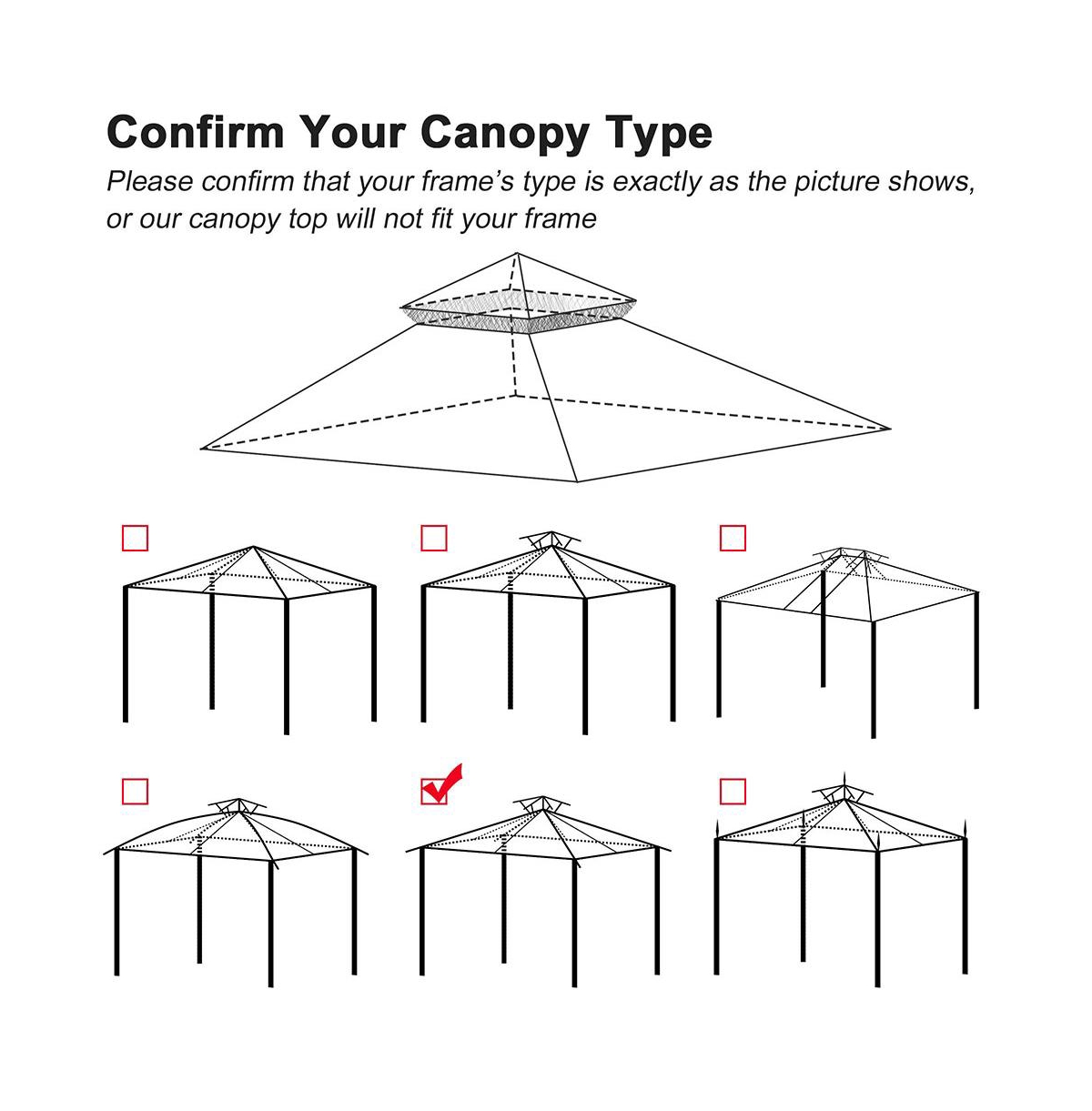 12'x12' Canopy Top Replacement Beige for 2-Tier Harbor Gazebo Patio Cover