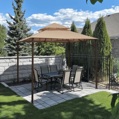 10.6'x10.6' Gazebo Top Replacement Fit for Brand_Model Summer Veranda Gazebo/L-GZ093PST/G-GZ093PST/TGZ093 2 Tier Outdoor Patio Dark Beige