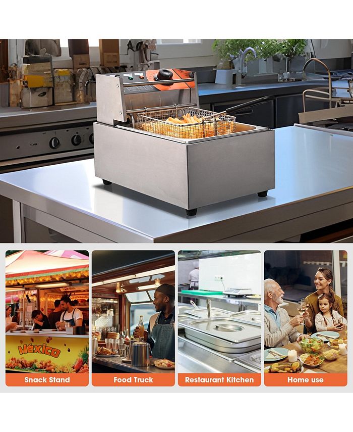 2500W 12L Commercial Electric Deep Fryer Single Tank Stainless