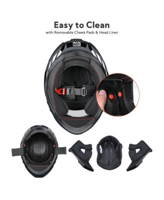 RUN-F3 Full Face Motorcycle Helmet DOT Approved Removable Liner Street Bike S