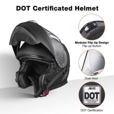 RUN-M3 Modular Flip Up Helmet Full Face Dual Visor DOT Motorcycle Bike