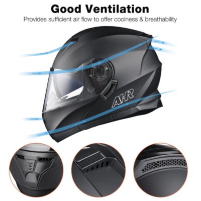 RUN-M3 Modular Flip Up Helmet Full Face Dual Visor DOT Motorcycle Bike M