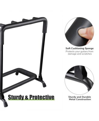 3 Three Holder Multi Guitar Folding Stand Band Stage Bass Acoustic Guitar Display Rack