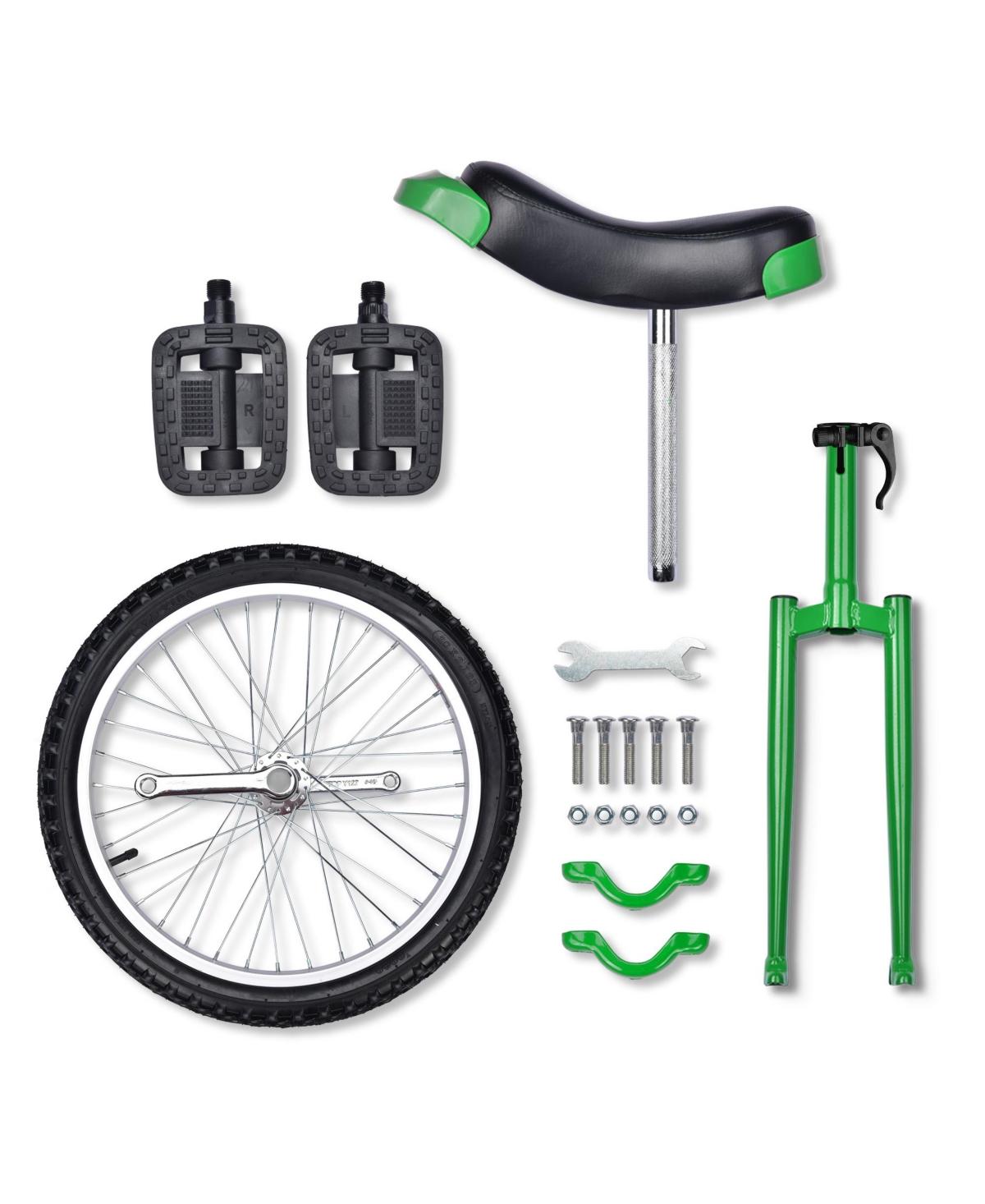 Yescom 20 In Wheel Outdoor Unicycle Leakproof Butyl Tire Circus Bike Balance Training for Adults Teenagers Kids,- Green