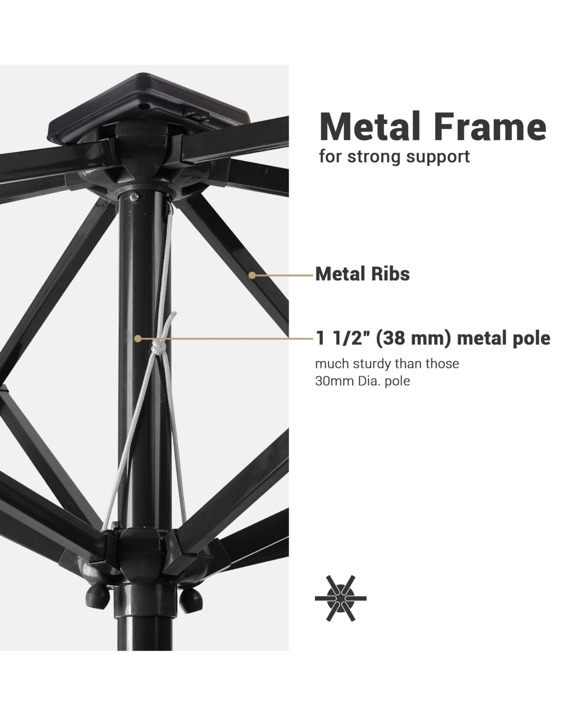 Yescom 2Pcs 10x6.5ft Rectangle Outdoor Patio Aluminium Umbrella Solar Led Crank Tilt Chocolate