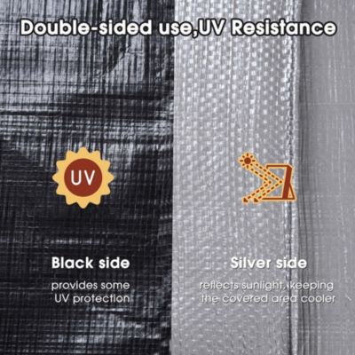 16x20 Ft 14 Mil Poly Tarp Protective Cover Tarpaulin Heavy Duty UV Resistant