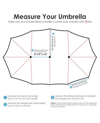 9 Ft Patio Umbrella Replacement Canopy for 6 Rib Market Umbrella Table Outdoor Backyard Pool Sea Restaurant Navy