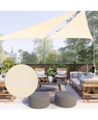 2 Pack 20 Ft 97% UV Block Triangle Sun Shade Sail Canopy Cover Net Outdoor Patio