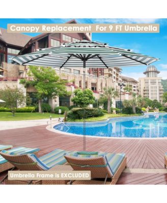 9 Ft 3-Tier Patio Umbrella Replacement Canopy Market Table Top Market Pool