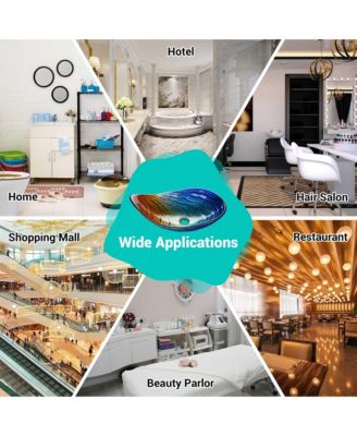 Waterdrop Shape Tempered Glass Sink Counter Top Bathroom Basin 2 Pack