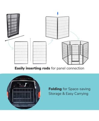 Heavy Duty Pet Playpen 6 Panel 28"x47" Dog Playpen Pet Pen Exercise Kennel RV Camping Barrier Fence Cage for Small Medium Large Dogs