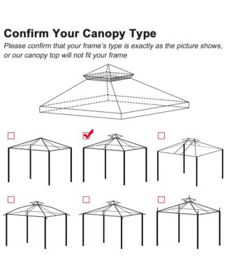 10x10 Ft 2-Tier Canopy Top Replacement for Petpvilit Gazebo Outdoor Patio Cover
