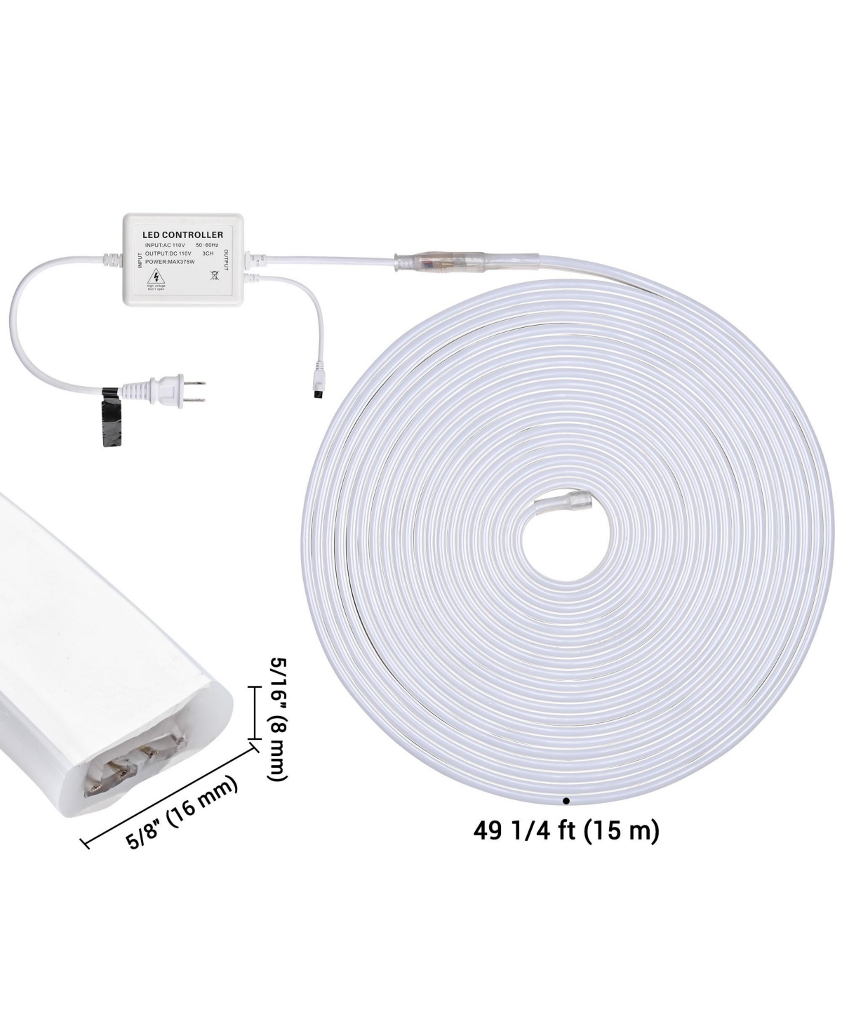 Delight 2-Sided Led Neon Light 50 Ft Diy Adjustable Mode Remote Outdoor 4 Pack