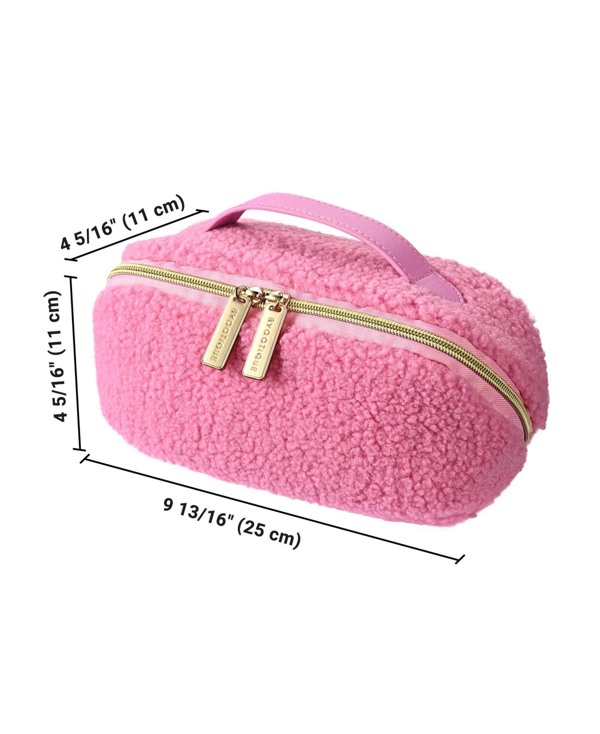 Byootique Plush Makeup Bag Open Flat Travel Toiletry Accessories Case Organizer
