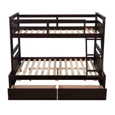 Twin Over Full Bunk Bed with Storage