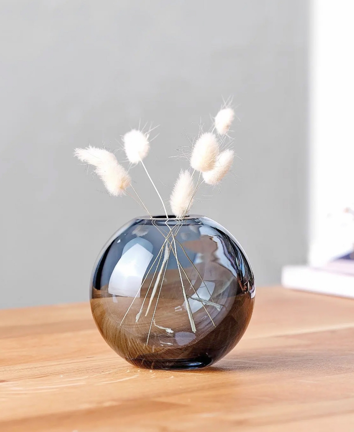 Nude Glass Small Mars Vase In Steel Blue