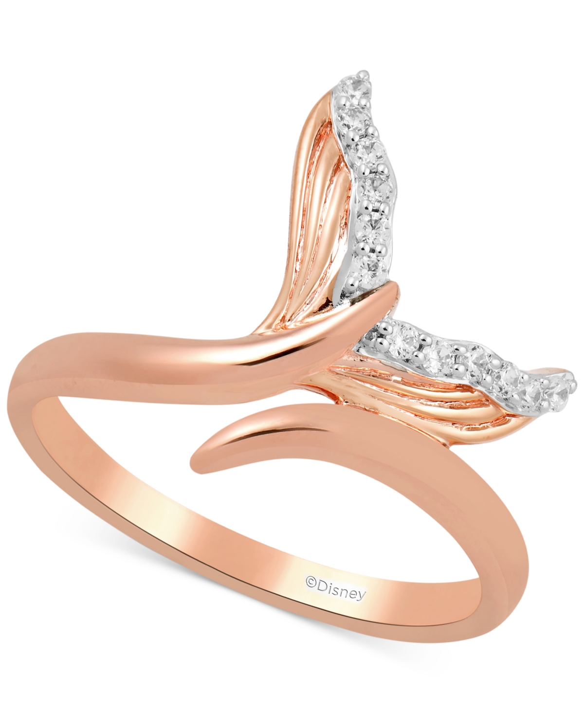 Diamond Ariel Mermaid Tail Ring (1/10 ct. t.w.) in 10k Rose Gold - Rose Gold