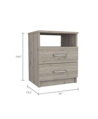 Oklahoma Nightstand,Two Drawers, One Shelf