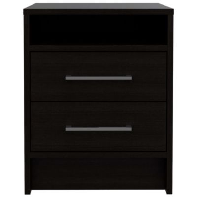 Philadelphia Nightstand, Two Drawers, Concealed Shelf