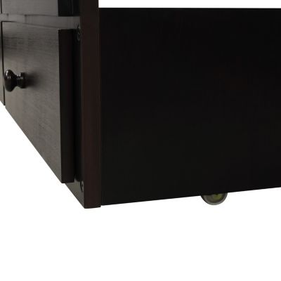 Twin Bunk Bed with Ladder, Rail, Trundle and Drawers