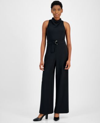 Anne Klein Women s Cowlneck Wide Leg Jumpsuit Macy s