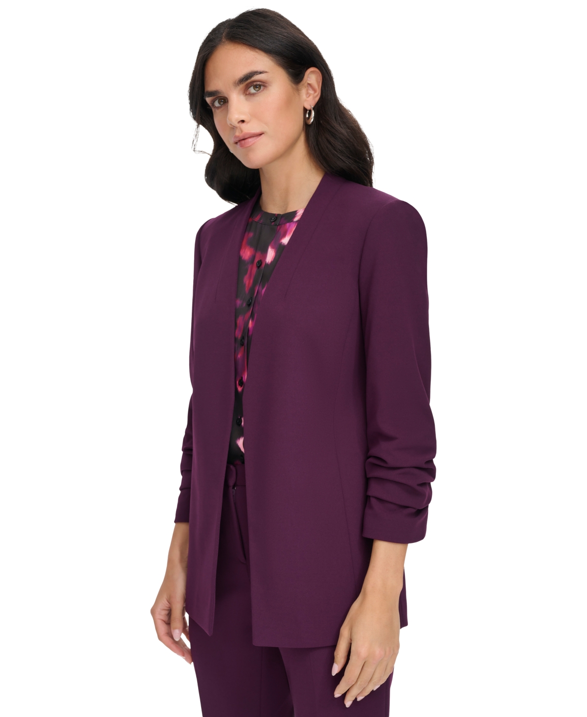 Calvin Klein Women's Collarless Open-Front Blazer