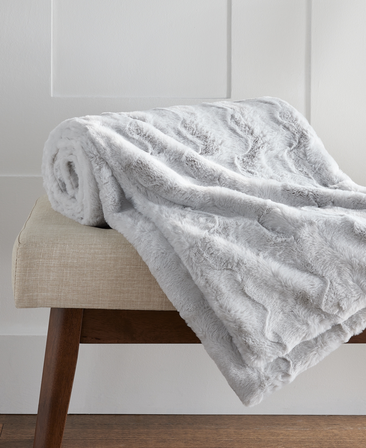 Hotel Collection Sculpted Faux Fur Throw, 50