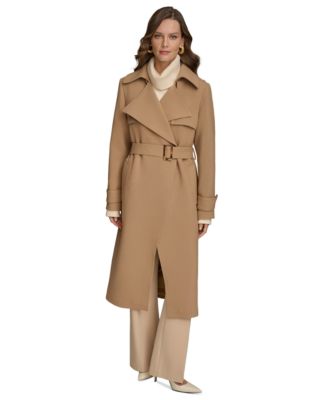 【PORTERNA】Carson Belted Long Trench Coat Cutaway Belted Long Maxi Trench Coat