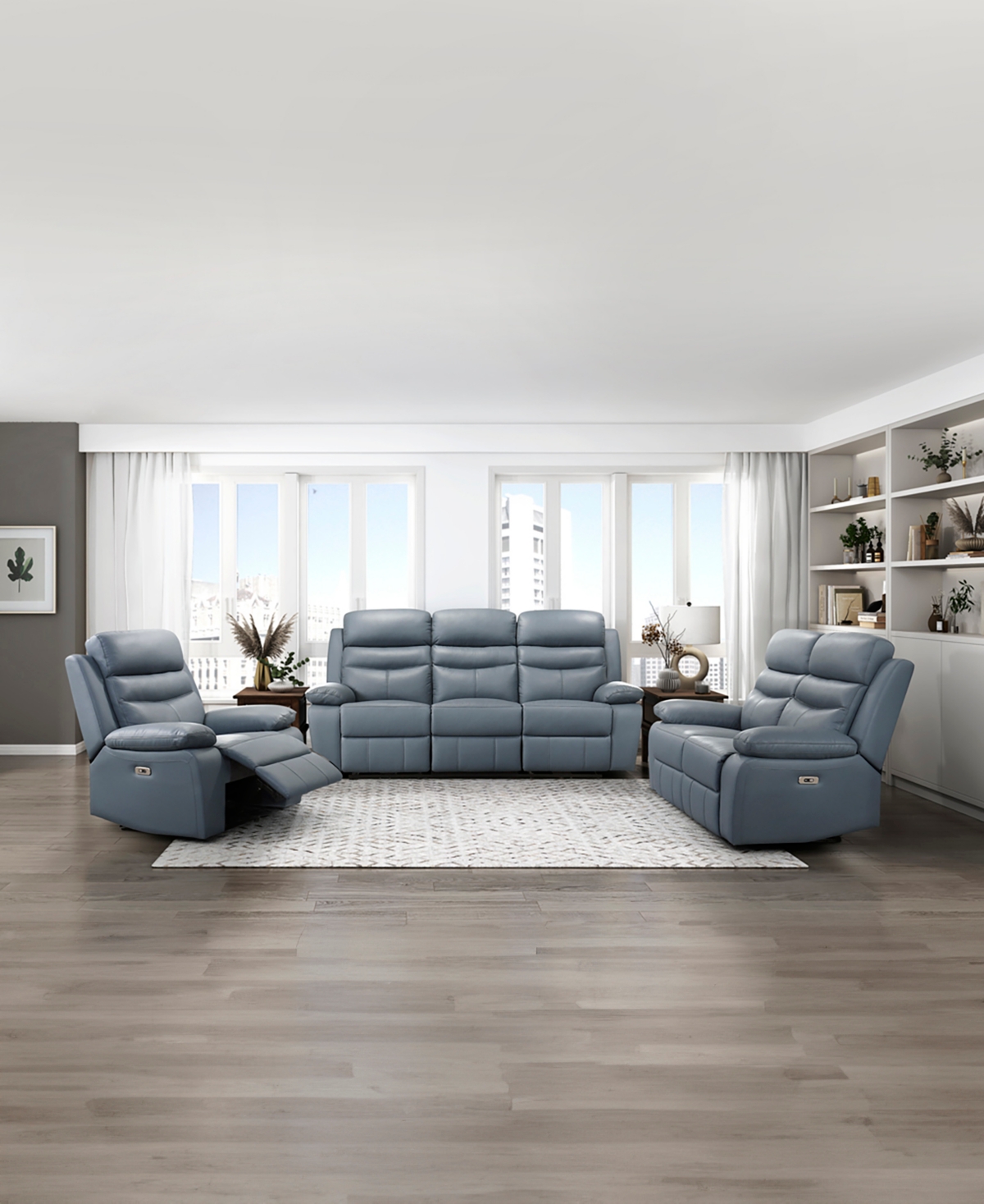 HOMELEGANCE WHITE LABEL RITTMAN 97" POWER DOUBLE RECLINING SOFA 