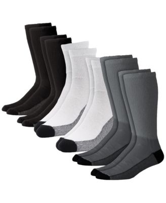 Men's 1/4" Length Cushioned Crew 6 Pack Socks