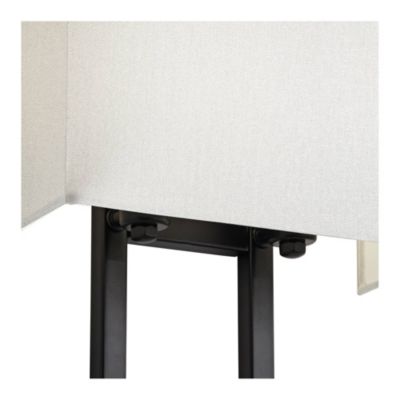 Modena Modern Art Deco Wall Light Sconce Black Hardwire 9 1/2" Fixture Silvery Faux Silk Shade for Bedroom Bathroom Vanity Reading