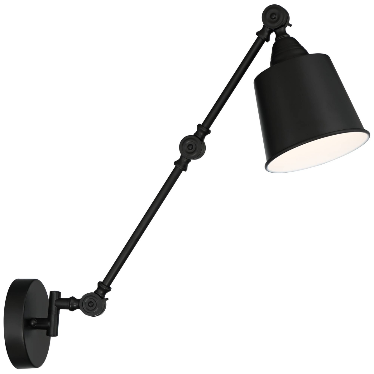 Mendes Modern Industrial Swing Arm Adjustable Wall Mounted LampMetal Hardwired Down Light Fixture for Bedroom Bedside House Reading Living Room