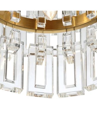 Luxum Burnished Brass Chandelier 23 1/2" Wide Modern Tiered Crystal 8-Light Fixture for Dining Room House Foyer Kitchen Island