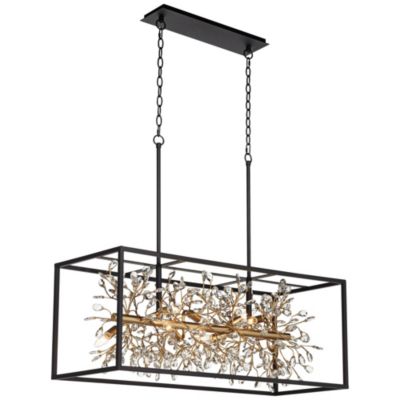 Carrine Linear Pendant Chandelier with Clear Crystal 8-Light Fixture for Dining Room or Kitchen Island